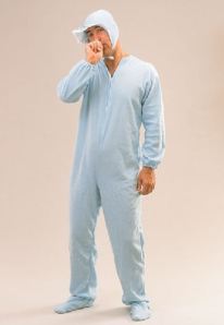 man in sleepsuit