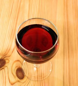 Glass of red wine