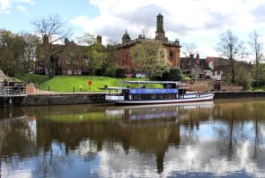 River trip anyone? Newark's old Wool Exchange building is in the background