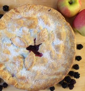 Gluten-free blackberry and apple pie